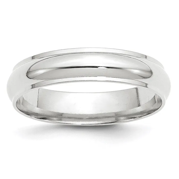 Rings Solid 10K White Gold 5mm Half Round with Edge MensWomens Wedding Band Ring Size 8 Goldia Rings Solid 10K White Gold 5mm Half Round with Edge MensWomens Wedding Band Ring Size 8 Goldia