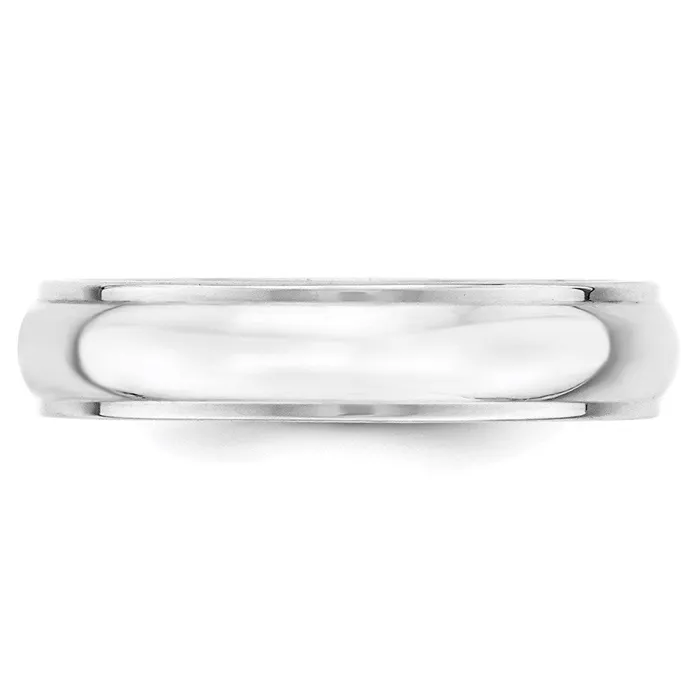 Rings Solid 10K White Gold 5mm Half Round with Edge MensWomens Wedding Band Ring Size 8 Goldia Rings Solid 10K White Gold 5mm Half Round with Edge MensWomens Wedding Band Ring Size 8 Goldia
