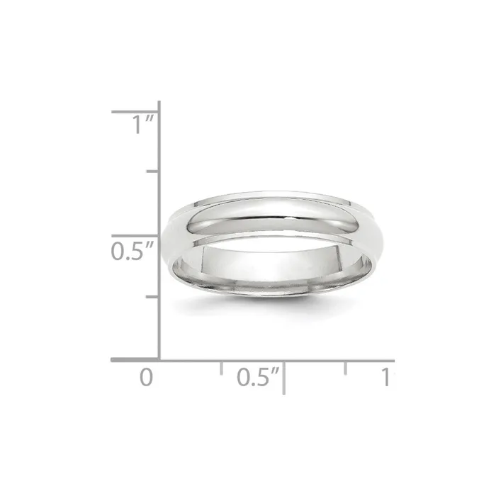 Rings Solid 10K White Gold 5mm Half Round with Edge MensWomens Wedding Band Ring Size 8 Goldia Rings Solid 10K White Gold 5mm Half Round with Edge MensWomens Wedding Band Ring Size 8 Goldia
