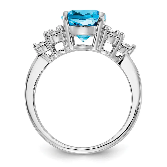 Rings Sterling Silver Rhodium Diamond u0026 Blue Topaz Ring Goldia