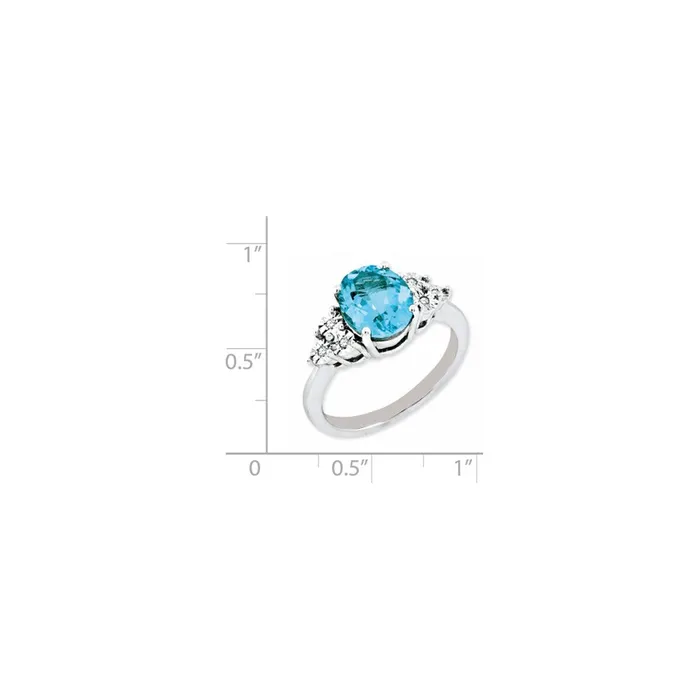Rings Sterling Silver Rhodium Diamond u0026 Blue Topaz Ring Goldia