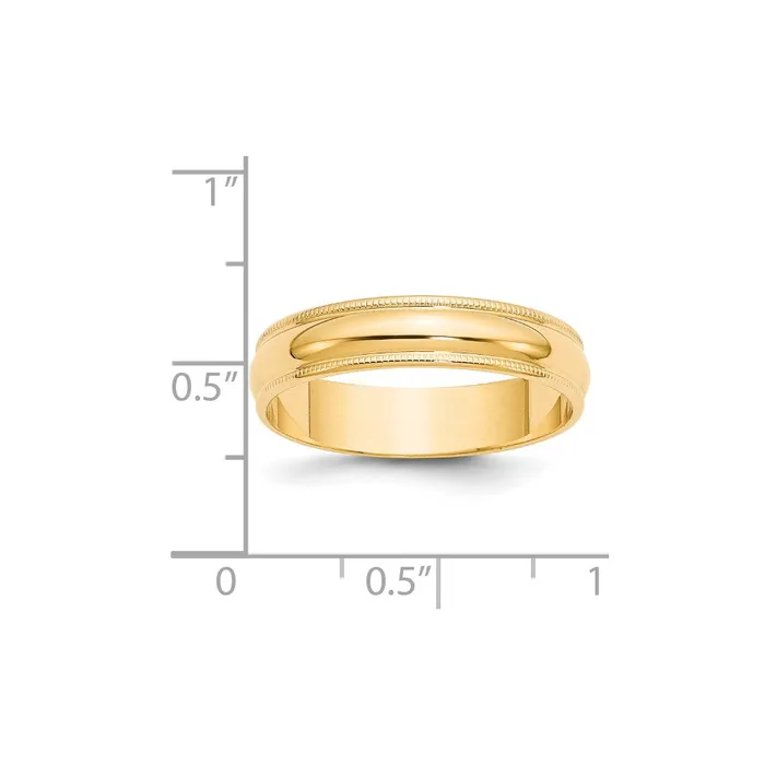 Solid 10K Yellow Gold 5mm Light Weight Milgrain Half Round MensWomens Wedding Band Ring Size 135 Goldia Rings Solid 10K Yellow Gold 5mm Light Weight Milgrain Half Round MensWomens Wedding Band Ring Size 135 Goldia Rings