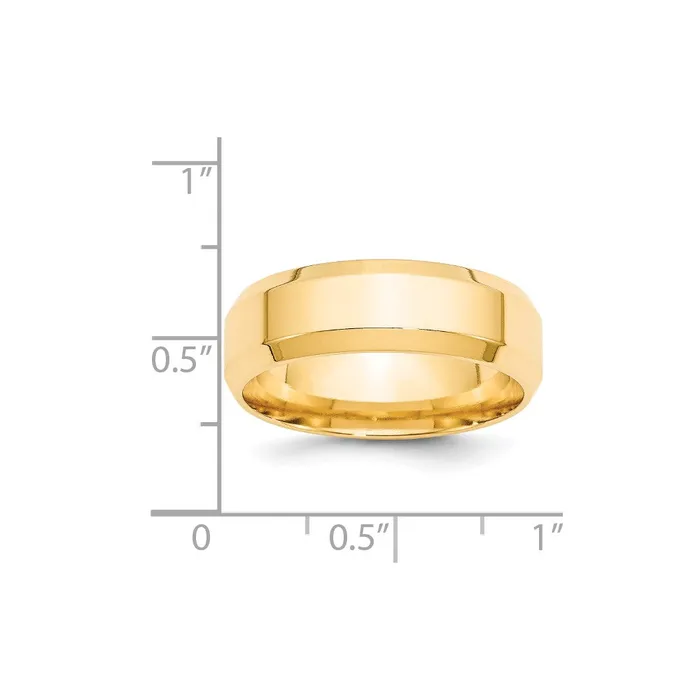 Solid 10K Yellow Gold 7mm Bevel Edge Comfort Fit MensWomens Wedding Band Ring Size 9 Goldia Rings Solid 10K Yellow Gold 7mm Bevel Edge Comfort Fit MensWomens Wedding Band Ring Size 9 Goldia Rings