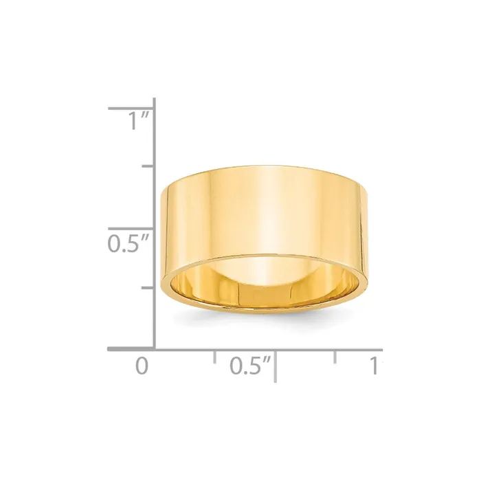 Solid 14K Yellow Gold 10mm Light Weight Flat MensWomens Wedding Band Ring Size 85 Goldia Rings Solid 14K Yellow Gold 10mm Light Weight Flat MensWomens Wedding Band Ring Size 85 Goldia Rings