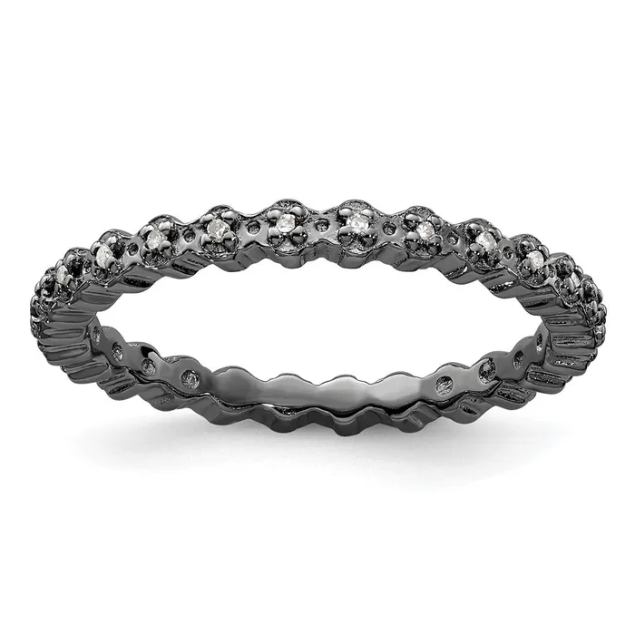 Sterling Silver Stackable Expressions Diamond Blackplated Ring Goldia Rings Sterling Silver Stackable Expressions Diamond Blackplated Ring Goldia Rings