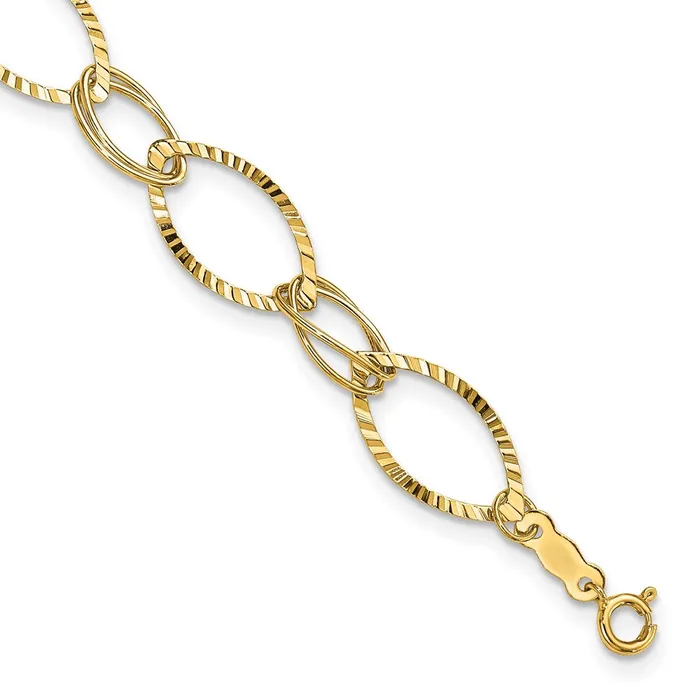 14K Fancy Link Bracelet TreasureFineJewelers Bracelets