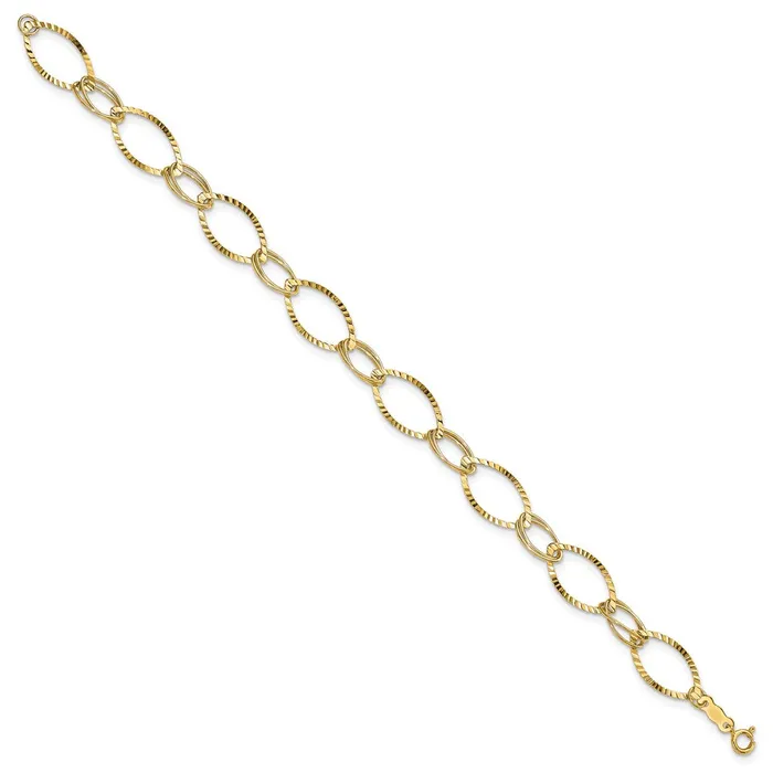 14K Fancy Link Bracelet TreasureFineJewelers Bracelets