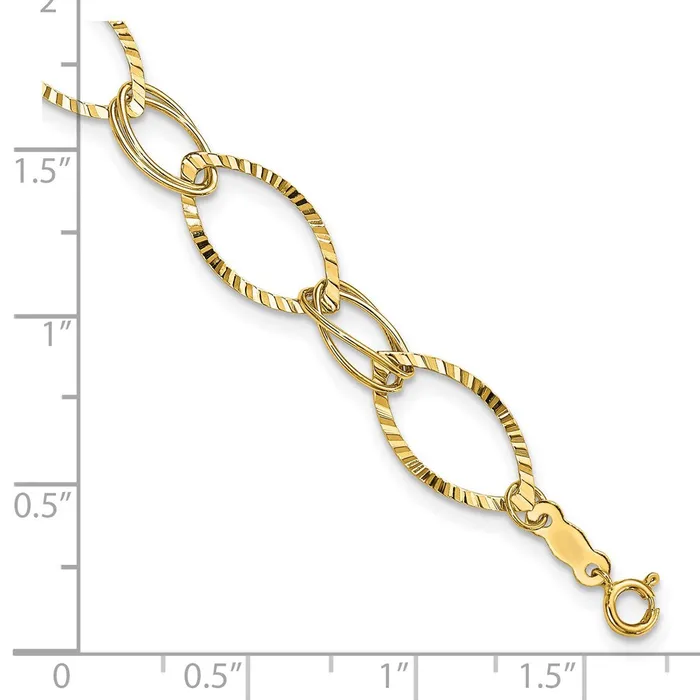 14K Fancy Link Bracelet TreasureFineJewelers Bracelets