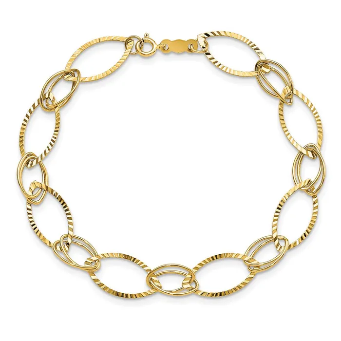 14K Fancy Link Bracelet TreasureFineJewelers Bracelets