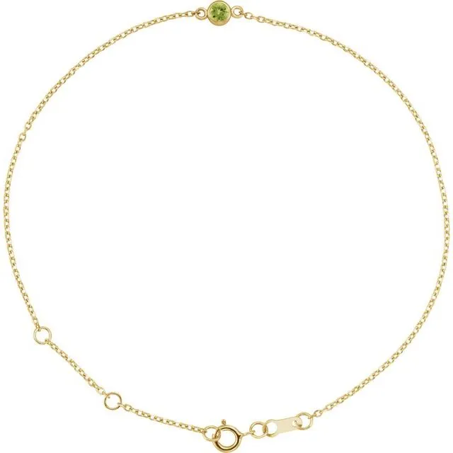 14K Yellow Gold Natural Peridot BezelSet Solitaire 6 127 12 Bracelet TreasureFineJewelers Bracelets 14K Yellow Gold Natural Peridot BezelSet Solitaire 6 127 12 Bracelet TreasureFineJewelers Bracelets