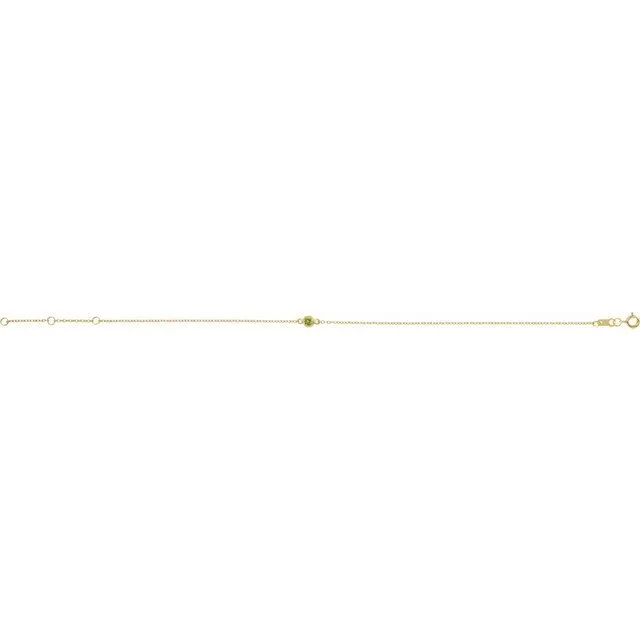 14K Yellow Gold Natural Peridot BezelSet Solitaire 6 127 12 Bracelet TreasureFineJewelers Bracelets