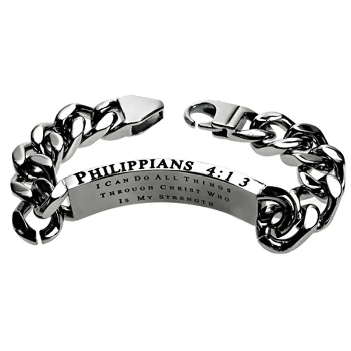 Bracelets Crown of Thorns Bracelet PHILIPPIANS 413 Stainless Steel Curb Chain North Arrow Shop Bracelets Crown of Thorns Bracelet PHILIPPIANS 413 Stainless Steel Curb Chain North Arrow Shop
