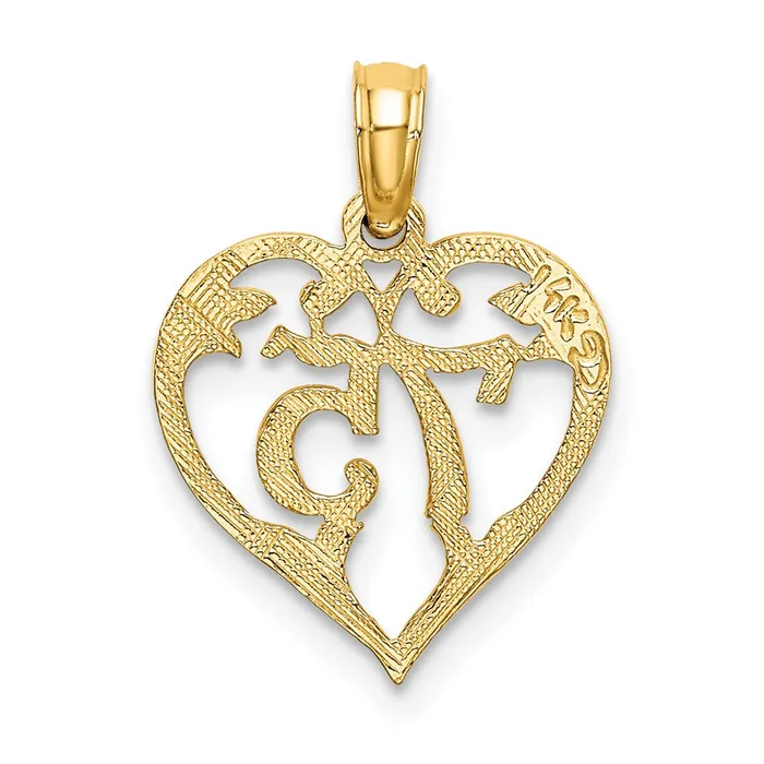 Charm Necklaces TreasureFineJewelers 14K 75 In Heart Charm
