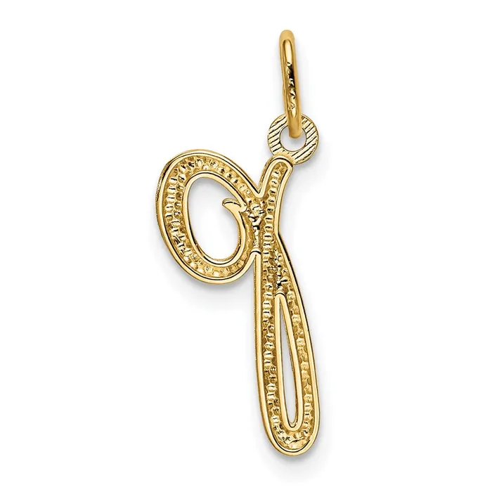 Charm Necklaces TreasureFineJewelers 14k Yellow Gold Letter P Initial Charm