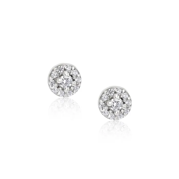 Ema Jewels Earrings Equator Circle Necklace and Elpis Crystal Sterling Silver Earrings SET