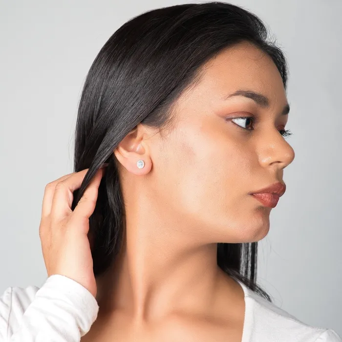 Euterpe Light Azure Studded Silver Earring Ema Jewels Earrings