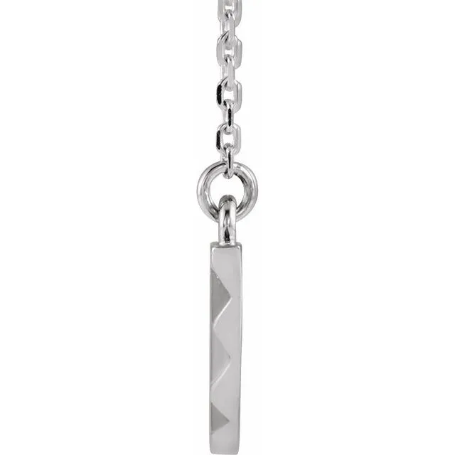 Necklaces TreasureFineJewelers Platinum Curved Bar 1618 Necklace