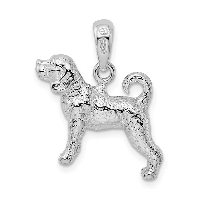 Necklaces TreasureFineJewelers Sterling Silver Textured 3D Beagle Pendant