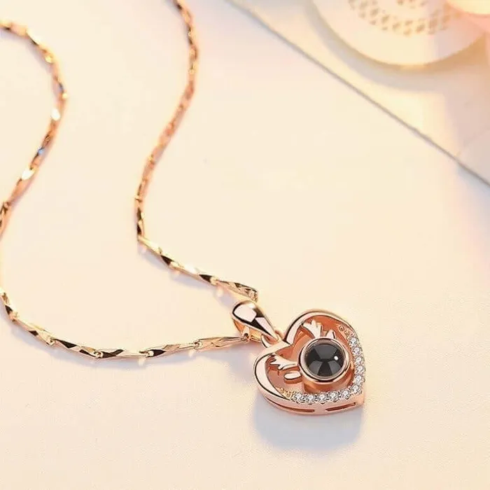 Necklaces Trendolla Jewelry Heart Shaped Love Reindeer Projection Necklace