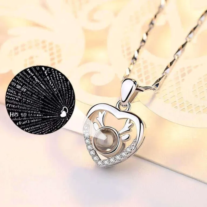 Necklaces Trendolla Jewelry Heart Shaped Love Reindeer Projection Necklace