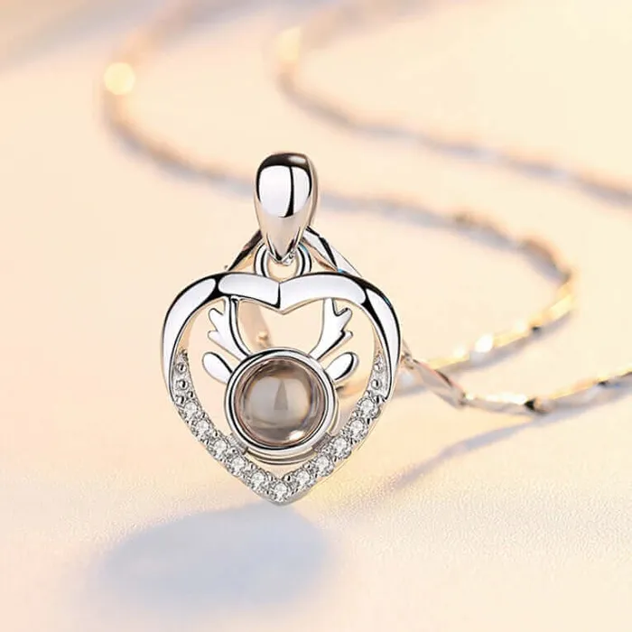 Necklaces Trendolla Jewelry Heart Shaped Love Reindeer Projection Necklace