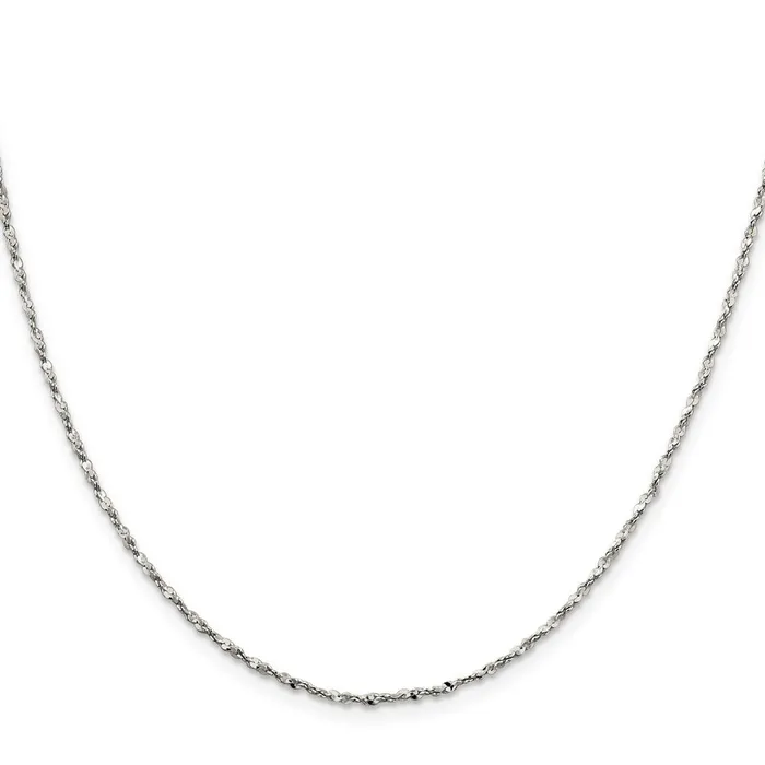 Rings TreasureFineJewelers Sterling Silver 16mm Twisted Serpentine Chain