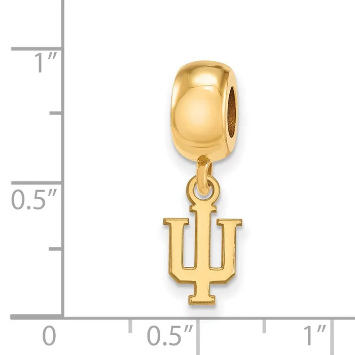 Sterling Silver Goldplated LogoArt Indiana University IU Extra Small Dangle Bead Charm TreasureFineJewelers Rings