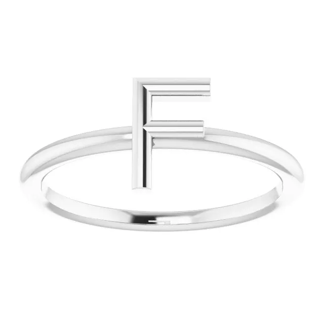 Sterling Silver Initial F Ring TreasureFineJewelers Rings
