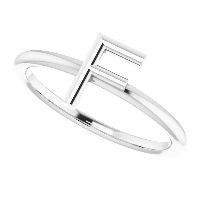 Sterling Silver Initial F Ring TreasureFineJewelers Rings