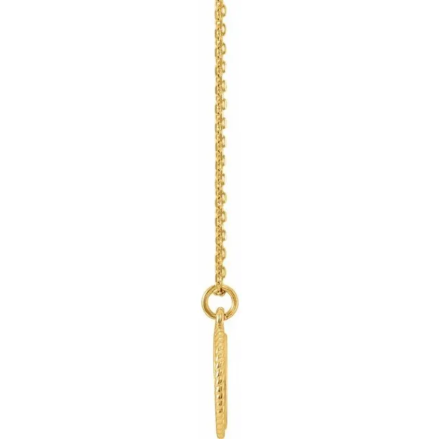 TreasureFineJewelers 14K Yellow Engravable Round 1618 Rope Necklace Necklaces