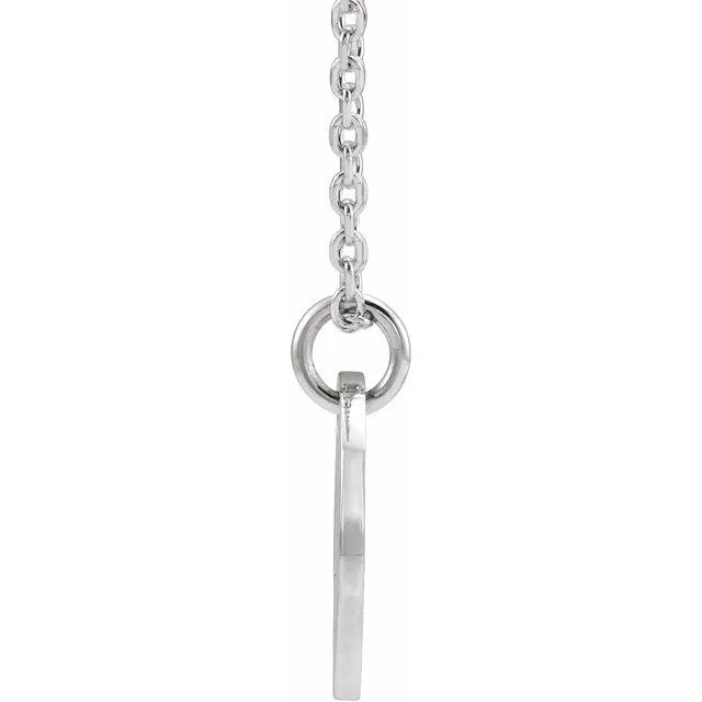 TreasureFineJewelers Necklaces 14K White Gold Initial C 10 mm Disc 1618 Necklace