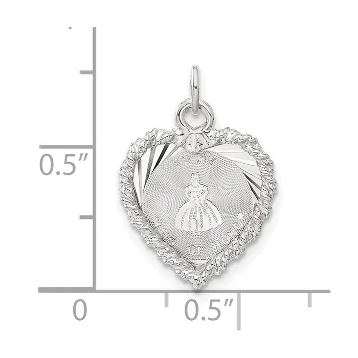 TreasureFineJewelers Necklaces Sterling Silver DC To My Maid of Honor Heart Disc Charm