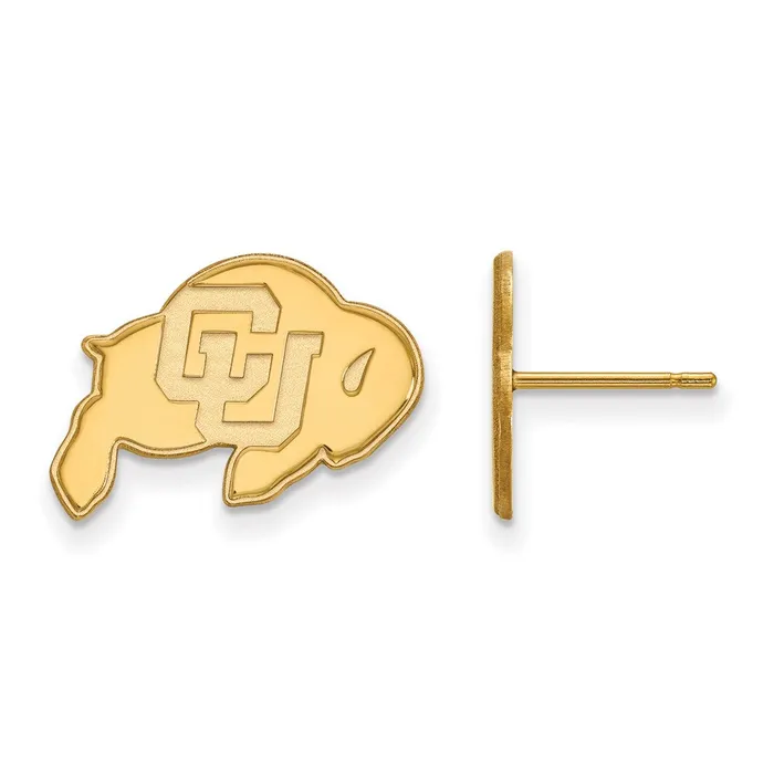 TreasureFineJewelers Sterling Silver Goldplated University of Colorado Buffalo Small Post Earrings Earrings