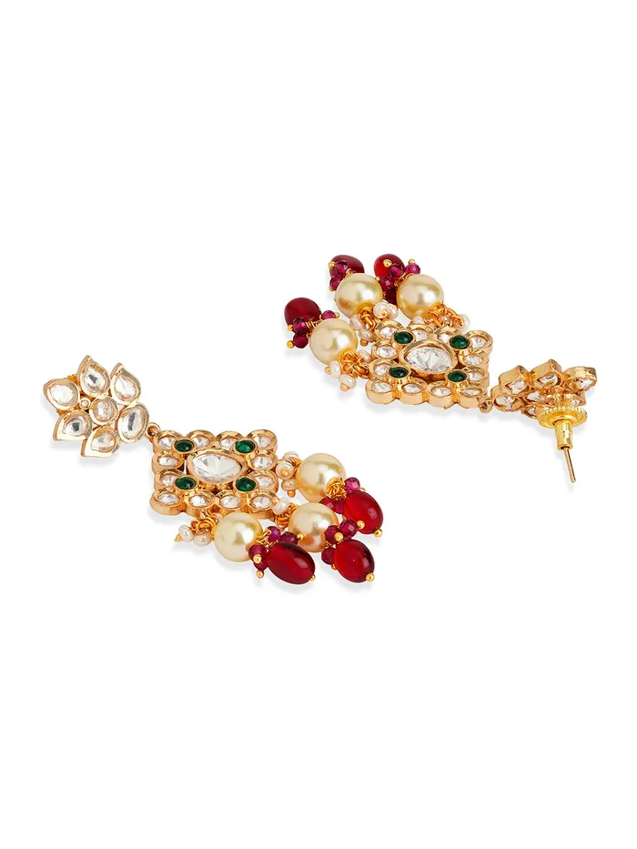 Curio Cottage Necklaces Rouge Red Kundan Necklace Set