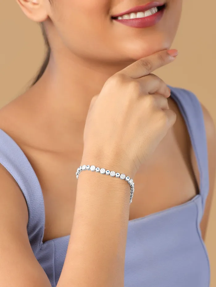 White Evil Eye With Cubic Zirconia Pure Silver Bracelet Curio Cottage Bracelets White Evil Eye With Cubic Zirconia Pure Silver Bracelet Curio Cottage Bracelets