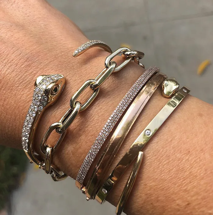 Bracelets Shylee Rose Jewelry Diamond Snake Cuff Bracelet
