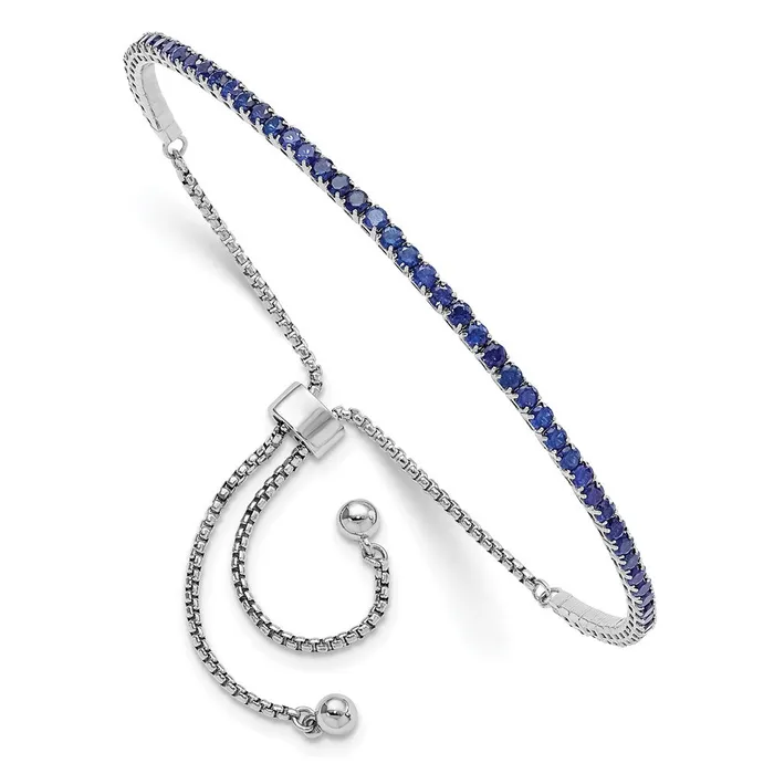 Bracelets Sterling Silver RhodPlated September Blue CZ Adjustable BraceletWBCQG5696SEP WB Choice Jewelry Bracelets Sterling Silver RhodPlated September Blue CZ Adjustable BraceletWBCQG5696SEP WB Choice Jewelry