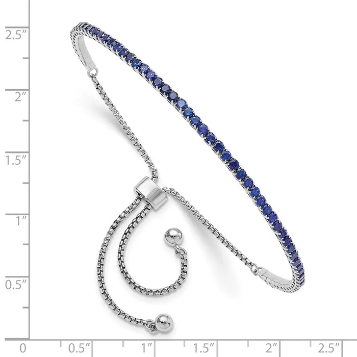Bracelets Sterling Silver RhodPlated September Blue CZ Adjustable BraceletWBCQG5696SEP WB Choice Jewelry Bracelets Sterling Silver RhodPlated September Blue CZ Adjustable BraceletWBCQG5696SEP WB Choice Jewelry
