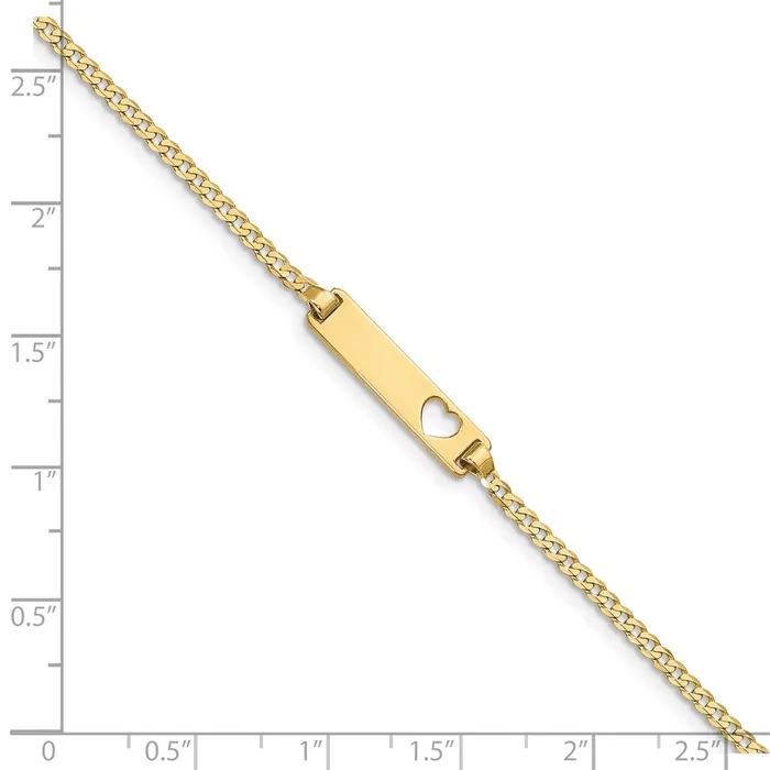 Bracelets WB Choice Jewelry 10k Flat Curb Link ID BraceletWBC10BID2755