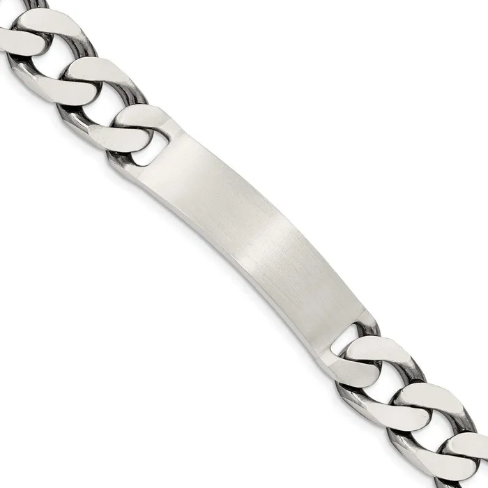 Bracelets WB Choice Jewelry Sterling Silver 75inch Engraveable Antiqued Curb Link ID BraceletWBCQID12375 Bracelets WB Choice Jewelry Sterling Silver 75inch Engraveable Antiqued Curb Link ID BraceletWBCQID12375
