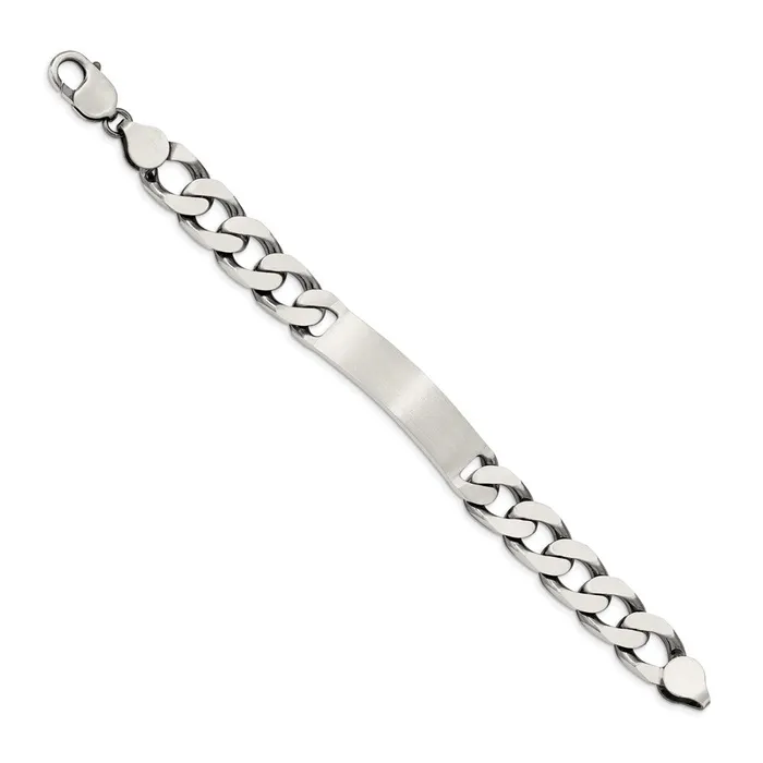 Bracelets WB Choice Jewelry Sterling Silver 75inch Engraveable Antiqued Curb Link ID BraceletWBCQID12375 Bracelets WB Choice Jewelry Sterling Silver 75inch Engraveable Antiqued Curb Link ID BraceletWBCQID12375