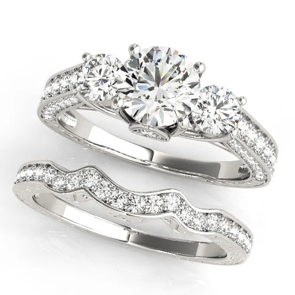 Overnight Mountings Bridal Three Stone Diamond Engagement Ring Rings
