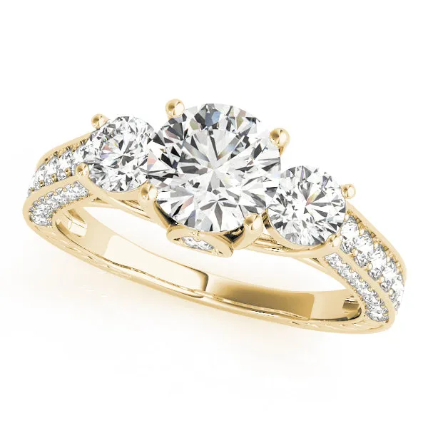 Overnight Mountings Bridal Three Stone Diamond Engagement Ring Rings