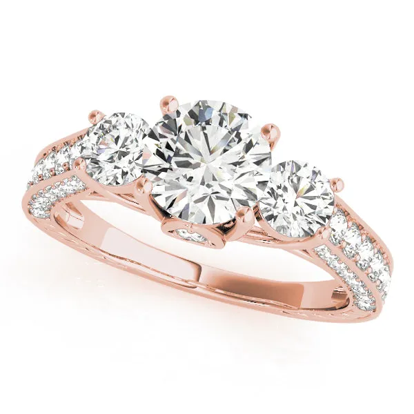 Overnight Mountings Bridal Three Stone Diamond Engagement Ring Rings