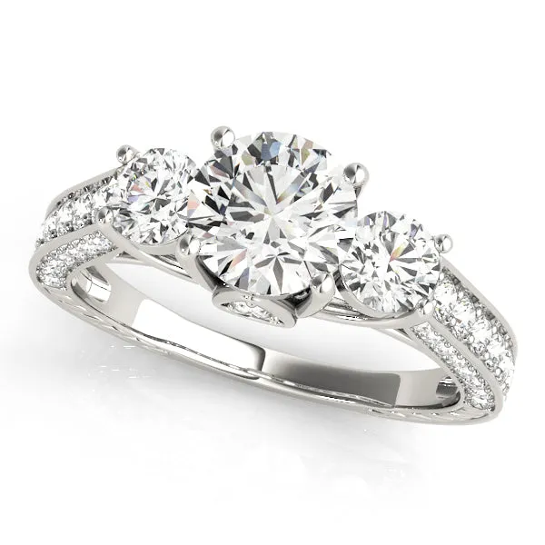 Overnight Mountings Bridal Three Stone Diamond Engagement Ring Rings