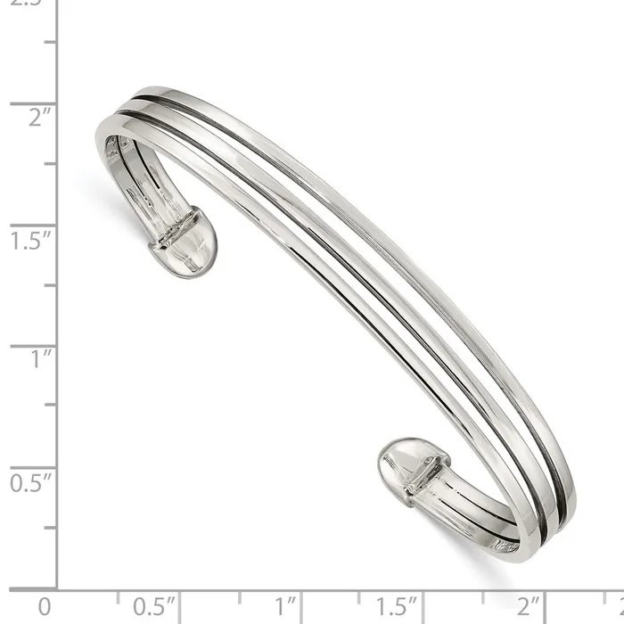 Sterling Silver Cuff BangleWBCQB1303 WB Choice Jewelry Rings