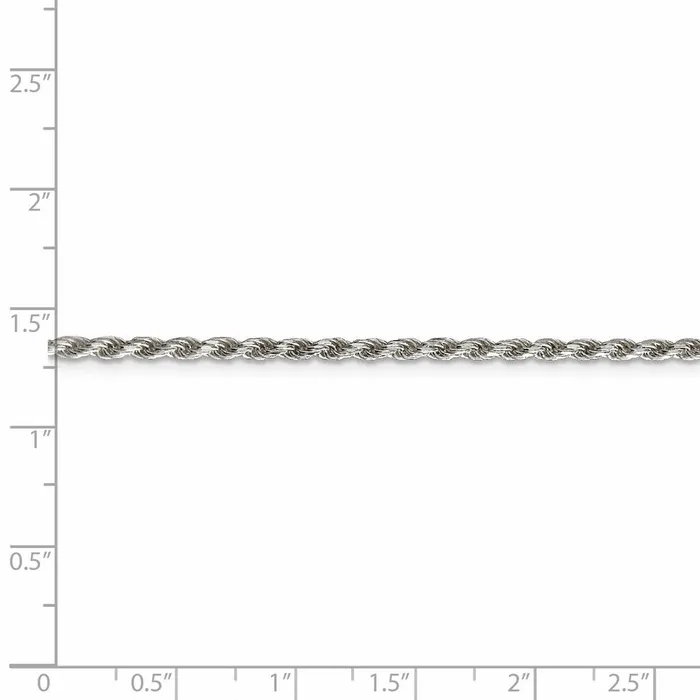 Sterling Silver Rhodiumplated 225mm Diamondcut Rope ChainWBCQDC050R28 WB Choice Jewelry Rings