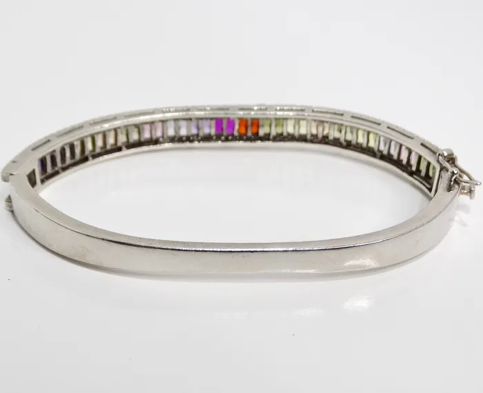 Vintage by Misty Bracelets 1990s with the Vintage Multicolor Rhinestone Silver Bracelet