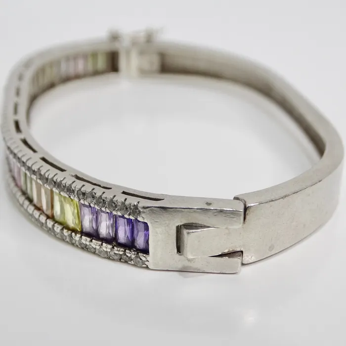 Vintage by Misty Bracelets 1990s with the Vintage Multicolor Rhinestone Silver Bracelet