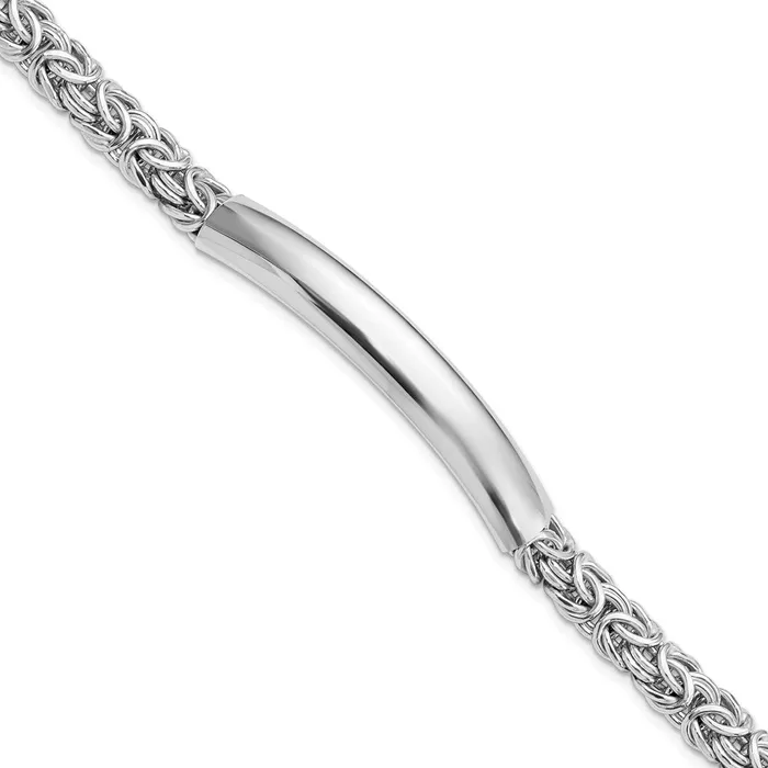 WB Choice Jewelry Bracelets Sterling Silver Mens Rhodiumplated Polished Byzantine ID BraceletWBCQG574585 WB Choice Jewelry Bracelets Sterling Silver Mens Rhodiumplated Polished Byzantine ID BraceletWBCQG574585